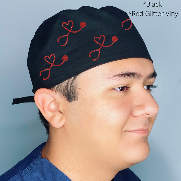 Heart Stethoscope Custom Solid Color Unisex Scrub Cap