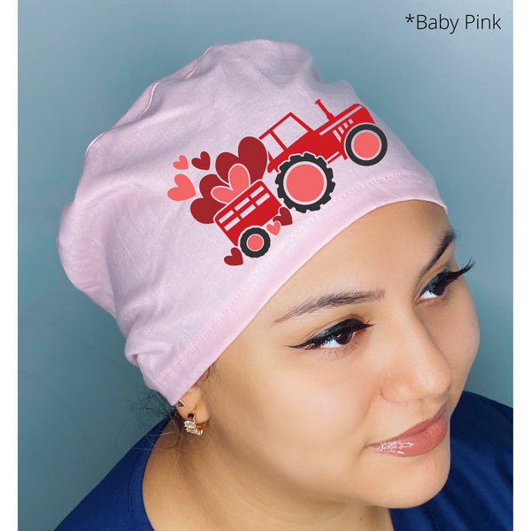 Holiday Tractors Cute Hearts Solid Color Custom Valentine's Day Themed Euro