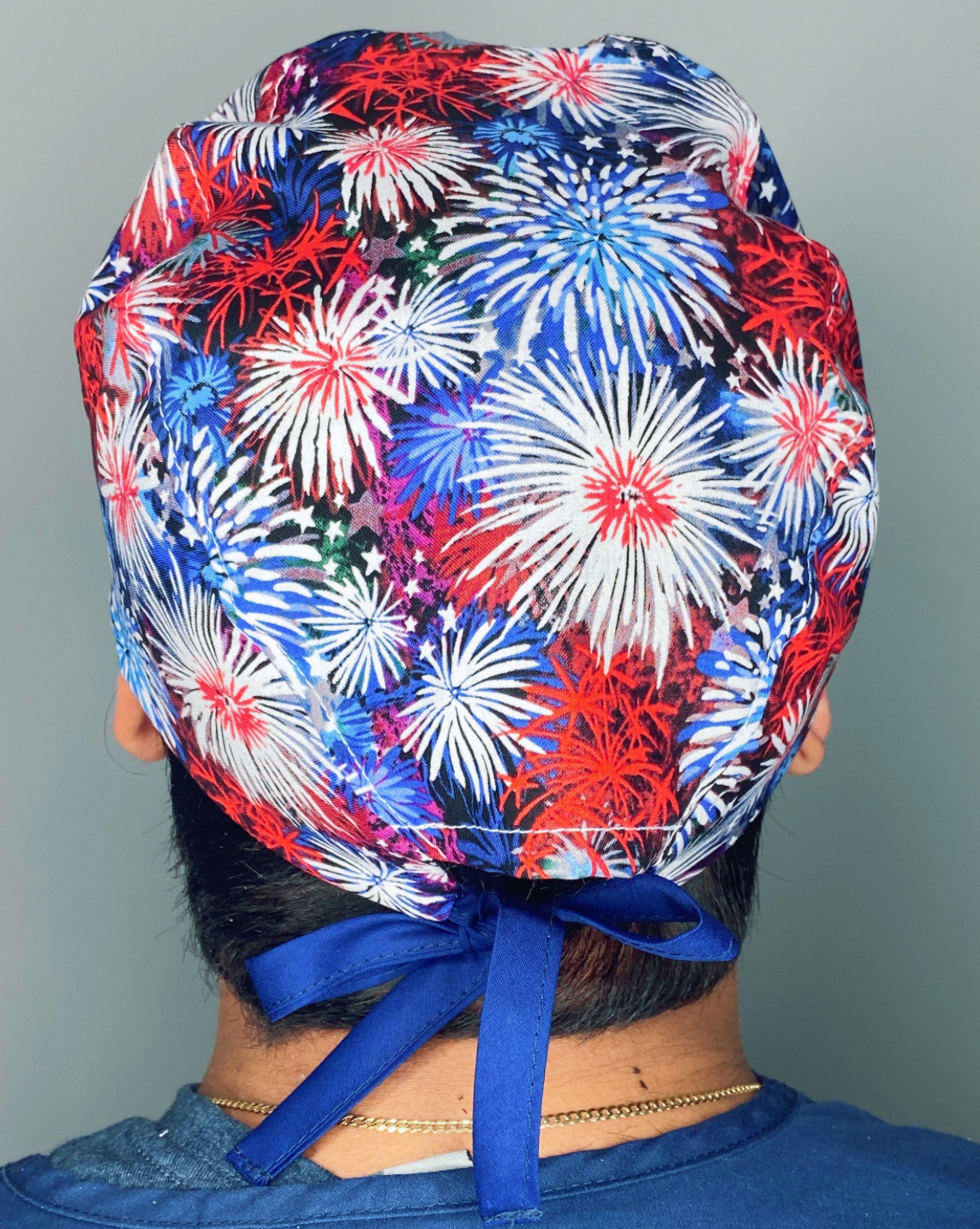 Fireworks Independence Day Unisex Holiday Scrub Cap