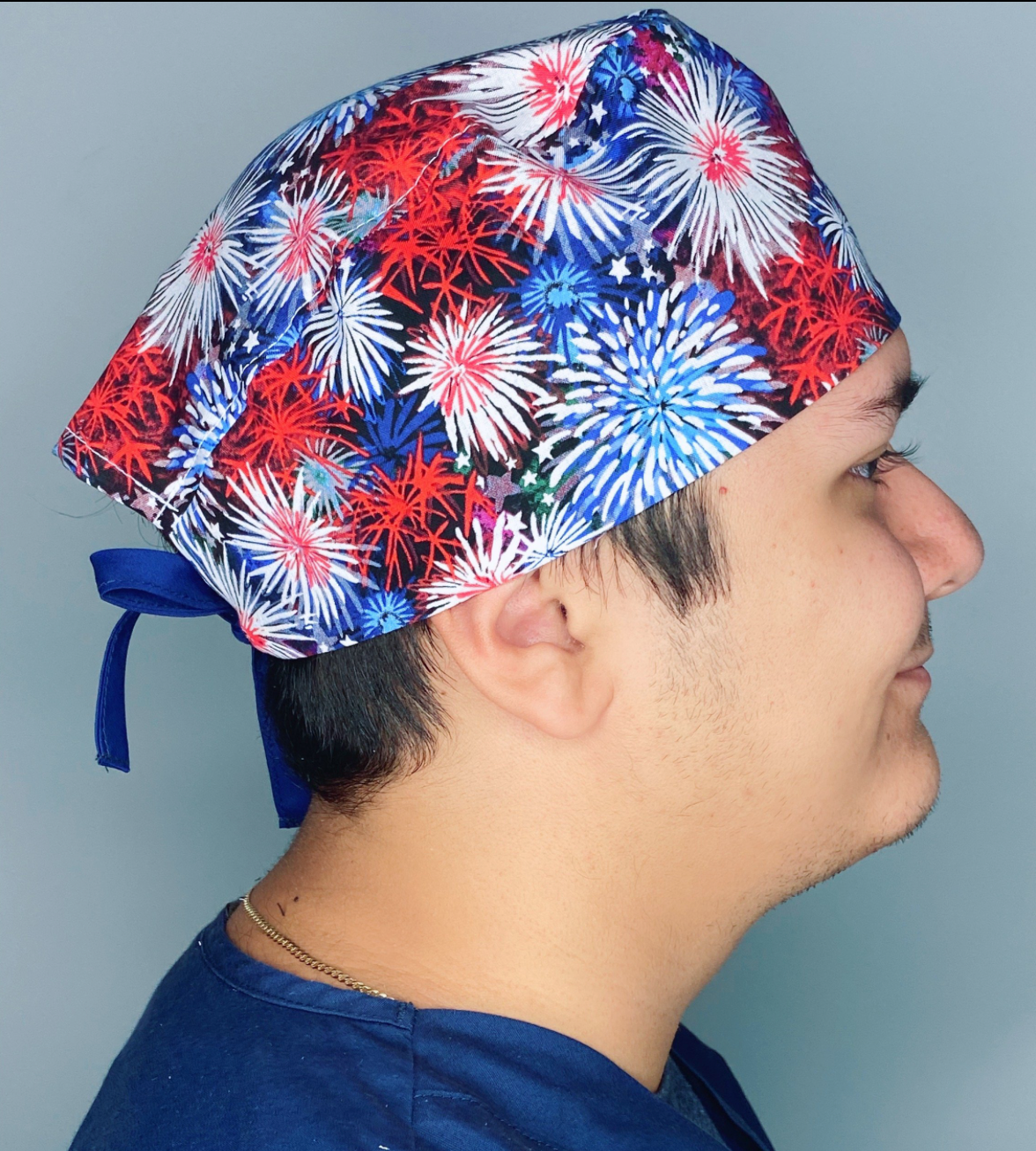 Fireworks Independence Day Unisex Holiday Scrub Cap