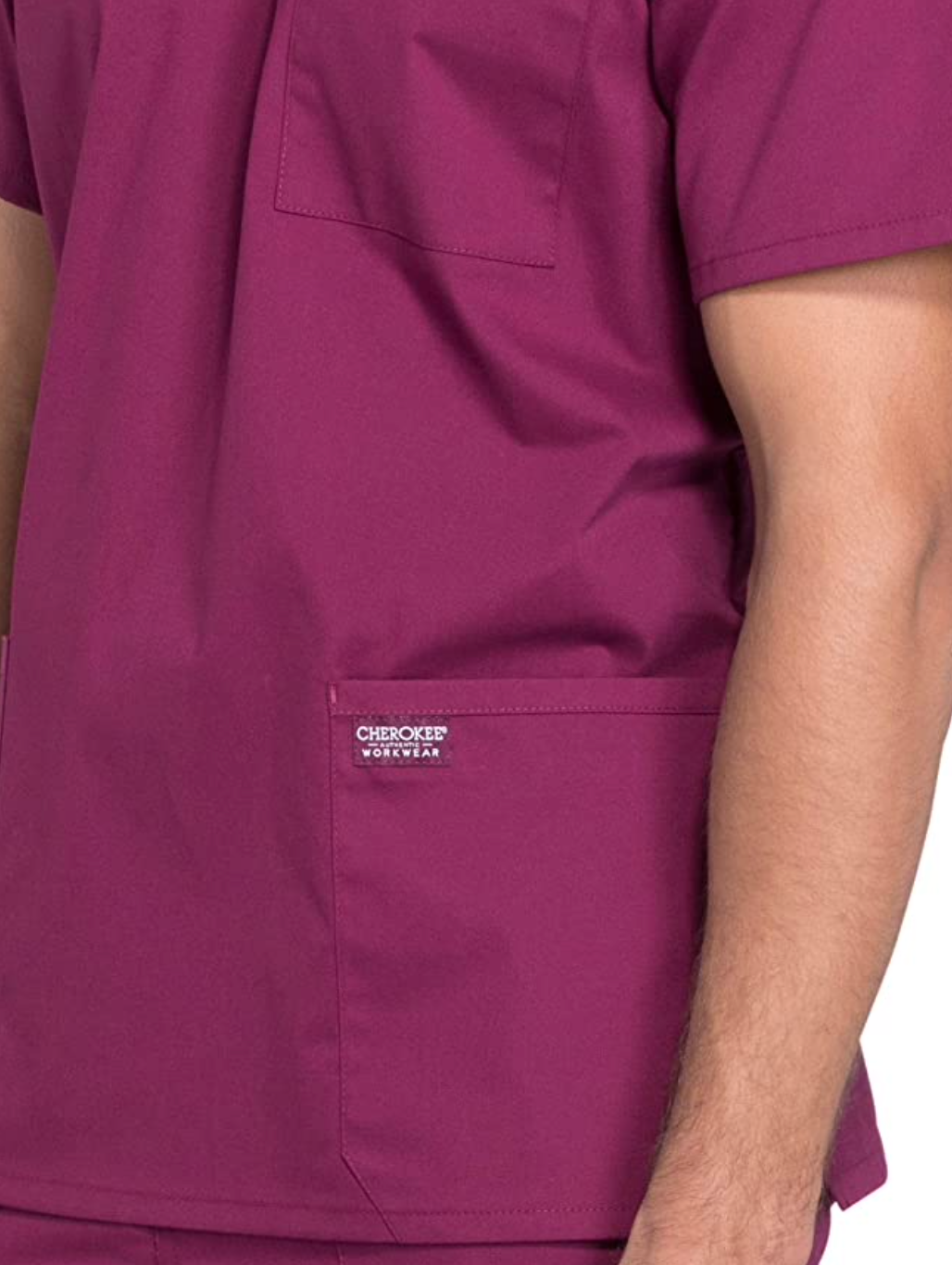 Cherokee Men Scrubs Top V-Neck - "Wine"