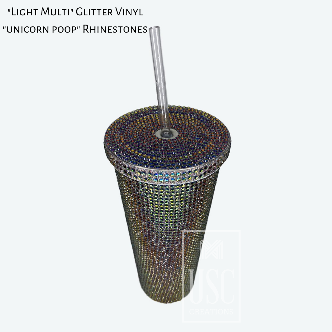 Custom Glitter Rhinestone 24oz Manna Chilly Tumbler