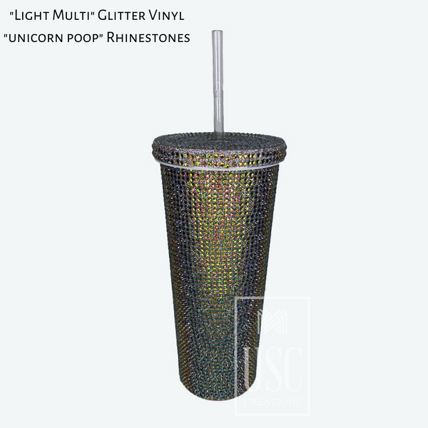 Custom Glitter Rhinestone 24oz Manna Chilly Tumbler