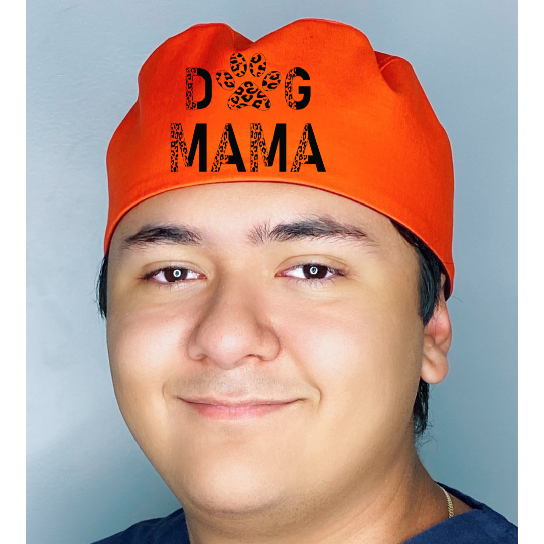 Dog MAMA Themed Custom Solid Color Unisex Scrub Cap