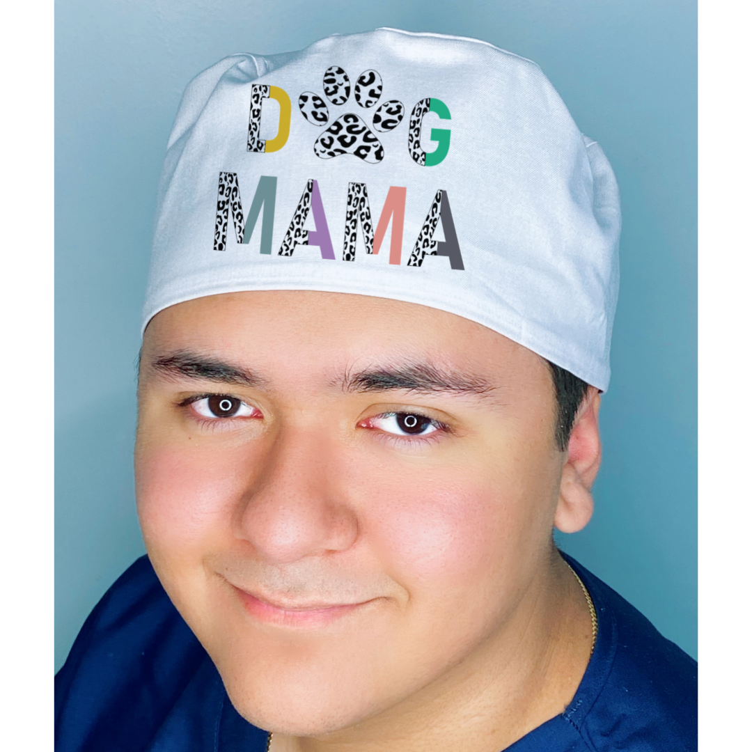 Dog MAMA Pastel Themed Custom Solid Color Unisex Scrub Cap