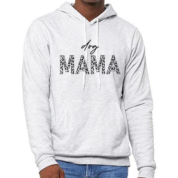 Dog MAMA Cheetah Print Unisex Fleece Pullover Hoodie