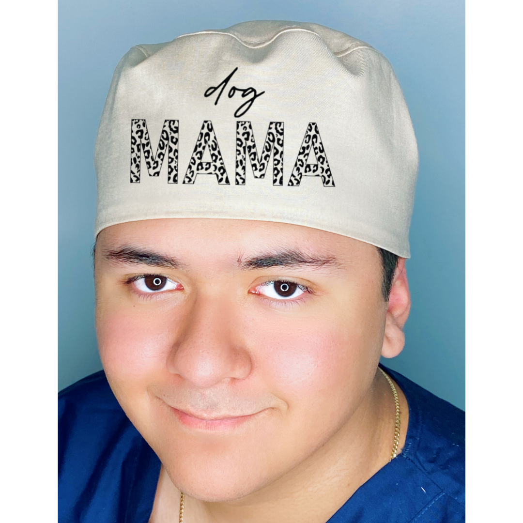 Dog MAMA Pastel Themed Custom Solid Color Unisex Scrub Cap