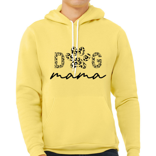 Dog MAMA Paw Print Unisex Fleece Pullover Hoodie