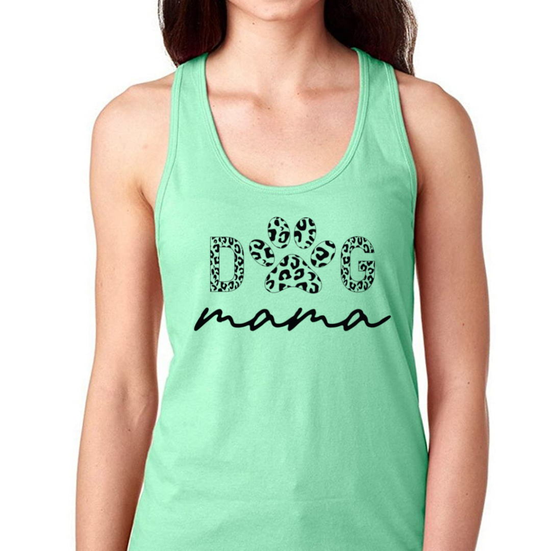 Dog MAMA Paw Print Women's Ideal Racerback Tank Top