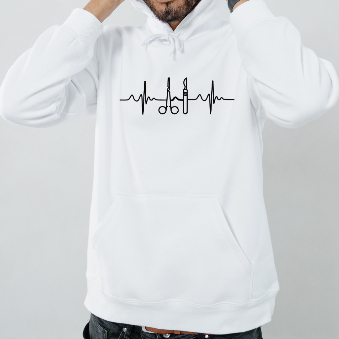 Medical Instruments EKG Unisex Fleece Pullover Hoodie