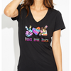 Peace, Love, Teach Cheetah Print Women's Ideal V-Neck Tee