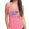 Peace, Love, Teach Cheetah Print Women's Ideal Racerback Tank Top