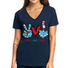 Peace, Love & Teach Famous Children's Book Character Teacher Inspired Women's Ideal V-Neck Tee