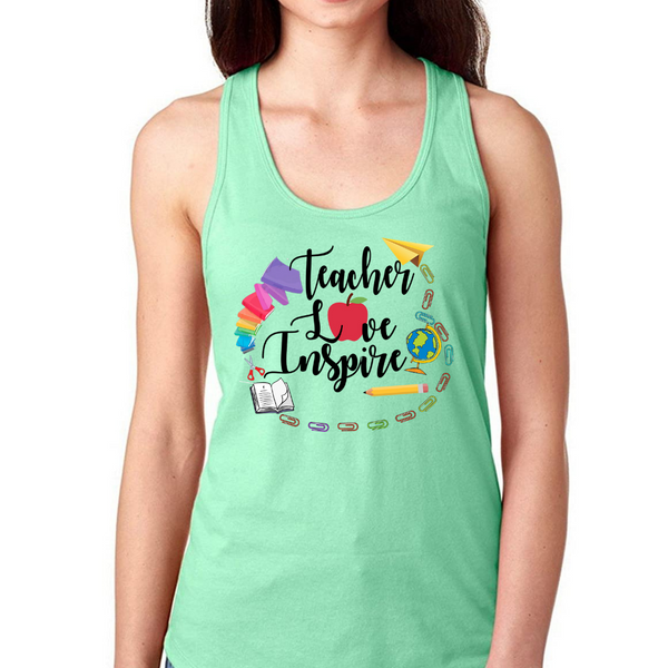 Teach Love Inspire Women's Ideal Racerback Tank Top