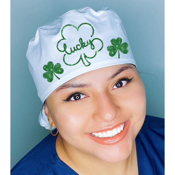 Lucky Clover Leaf St. Patrick's Day Clover Leaf Themed Solid Color Ponytail