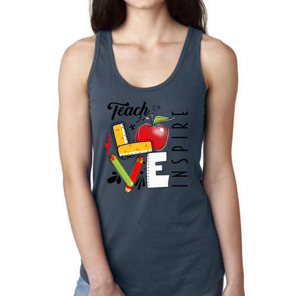 Teach Love Inspire Women's Ideal Racerback Tank Top