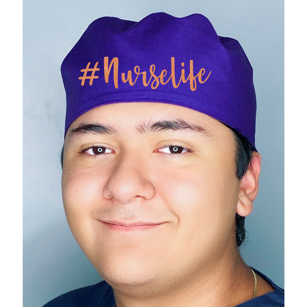 #Nurselife Themed Custom Solid Color Unisex Scrub Cap