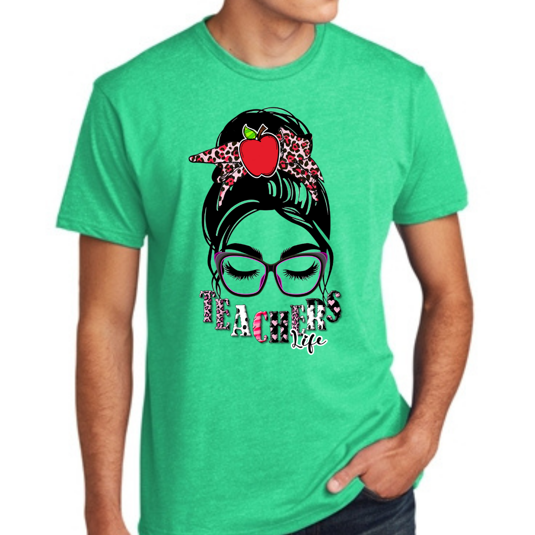 Messy Bun Teacher Life Unisex T-Shirt