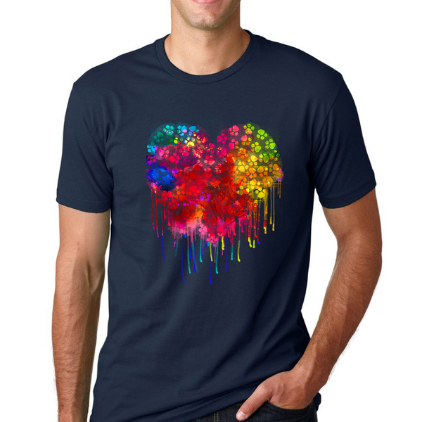 Spray Paint Paw Print Heart Print Unisex T-Shirt