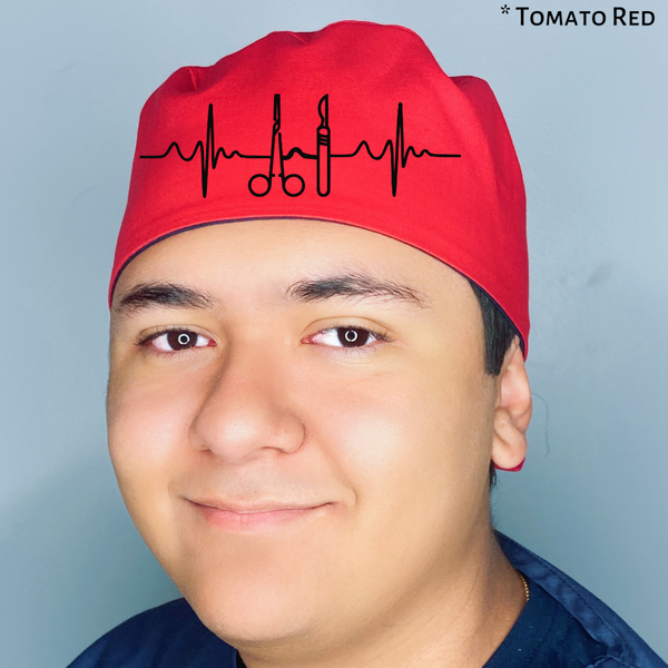 Medical Instruments EKG Themed Custom Solid Color Unisex Scrub Cap