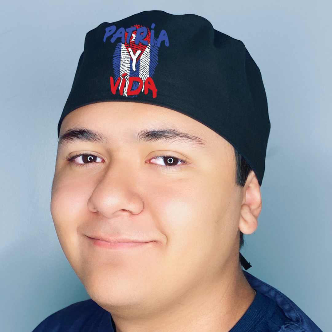 Patria Y Vida SOS Cuba Themed Custom Solid Color Unisex Scrub Cap