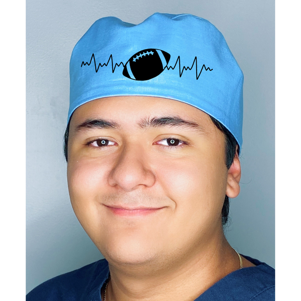 Football Love Themed Custom Solid Color Unisex Scrub Cap