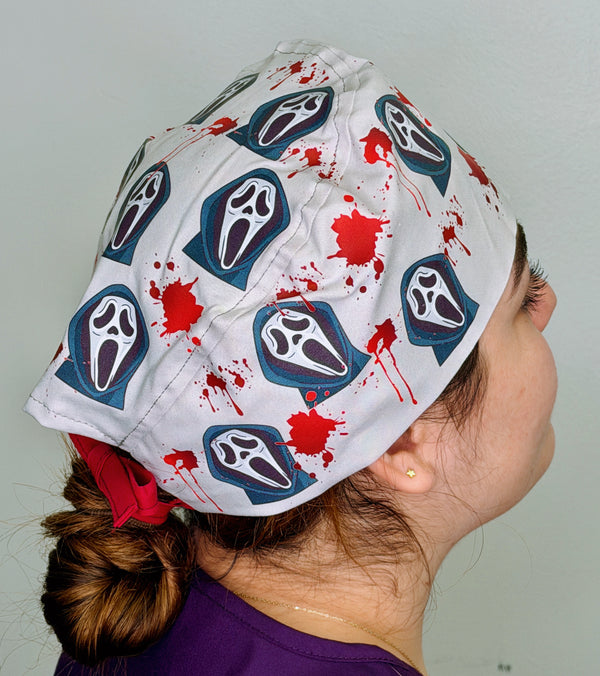 Scream Halloween Themed Funny Custom Solid Color Unisex Scrub Cap