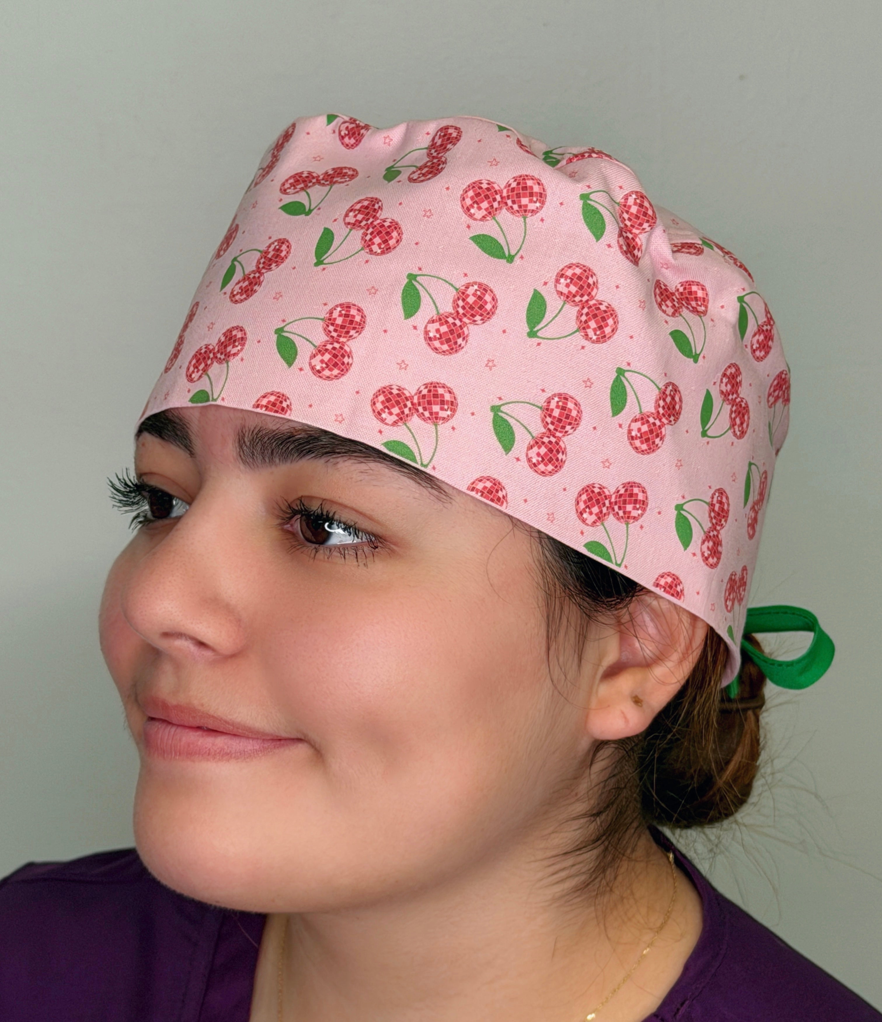 Pink Disco and Cowboy Boots Custom Solid Color Unisex Scrub Cap