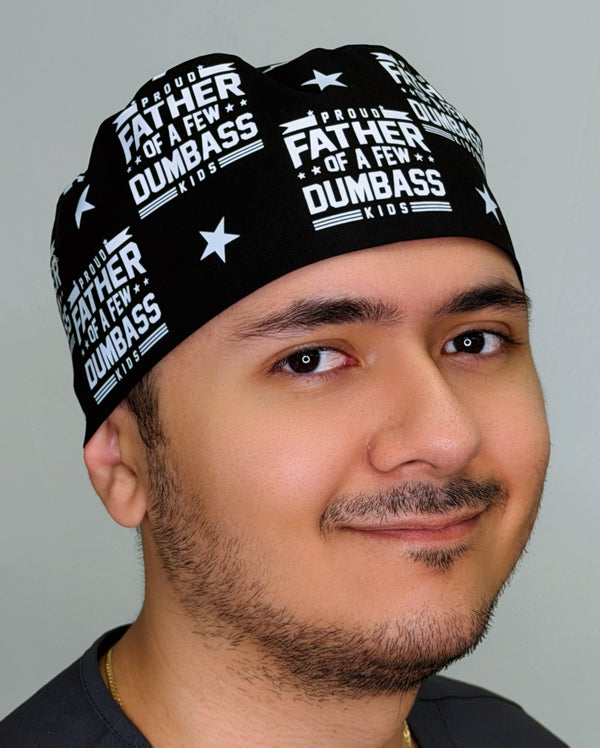 Proud Father of a Few Dumba** Kids Father's Day Custom Solid Color Unisex Scrub Cap