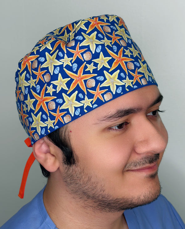 Star Fish Ocean Life Themed Funny Custom Solid Color Unisex Scrub Cap