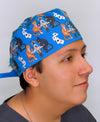 Funny Cats Playing Poker Custom Solid Color Unisex Scrub Cap