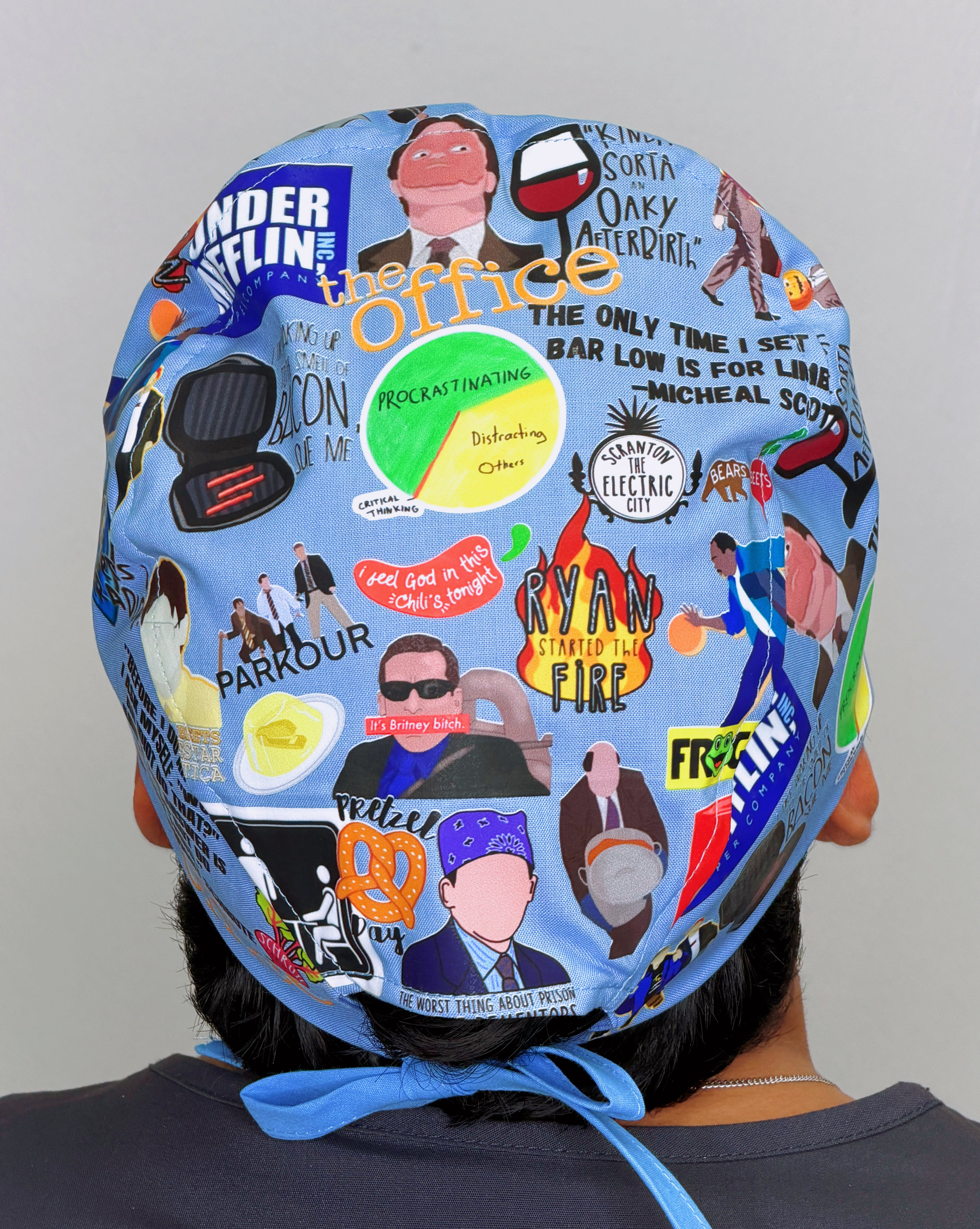 Office Popular TV Show Series Custom Solid Color Unisex Scrub Cap