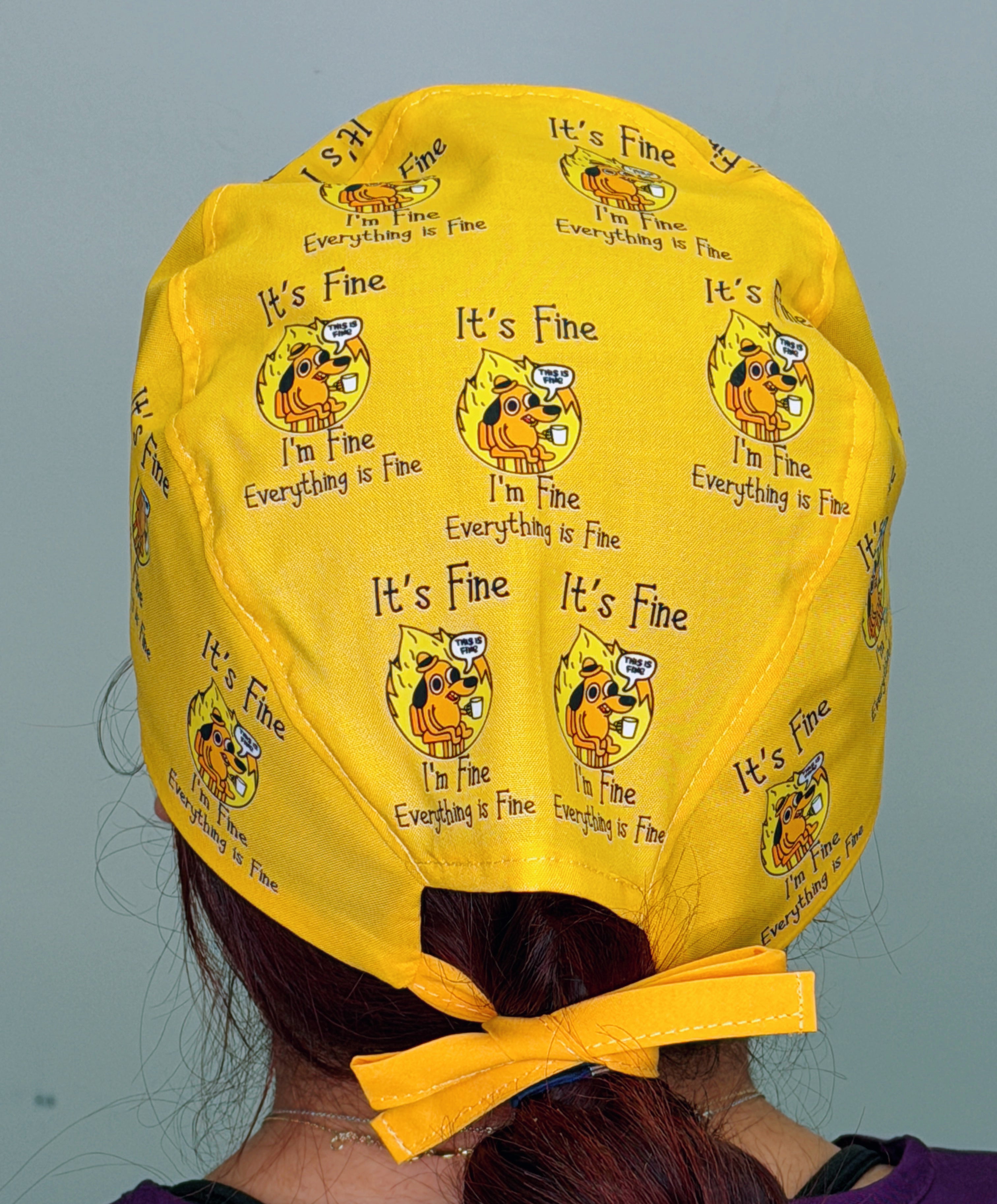 It's Fine I'm Fine Everything is Fine Custom Solid Color Unisex Scrub Cap