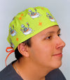 Skeleton Soaking in Hot Tub Funny Holiday Halloween Custom Solid Color Unisex Scrub Cap (Copy)