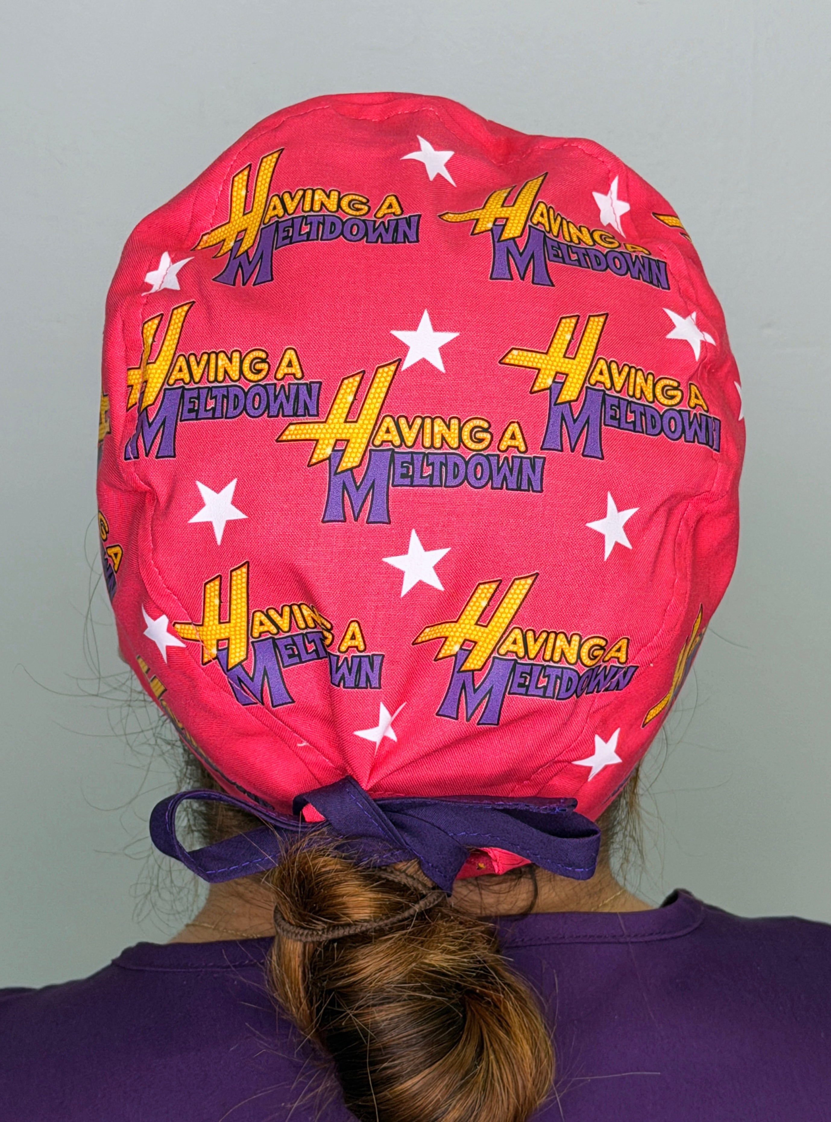 Having A Meltdown Themed Custom Solid Color Unisex Scrub Cap