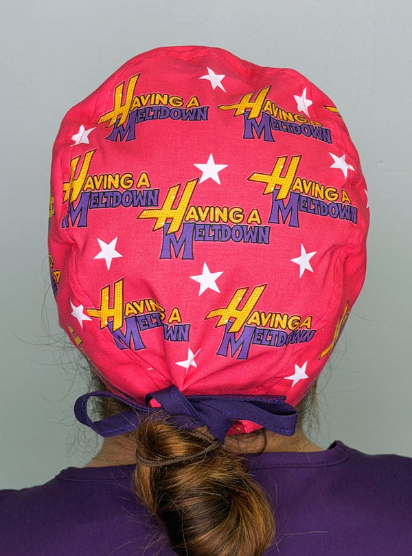 Having A Meltdown Themed Custom Solid Color Unisex Scrub Cap