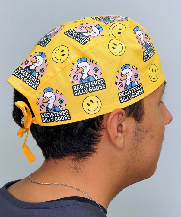 Funny Registered Silly Goose Themed Custom Customized Solid Color Unisex Scrub Cap by UscCreations