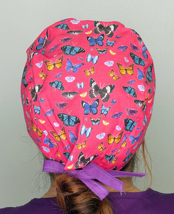 Butterflies Solid Color Unisex Scrub Cap