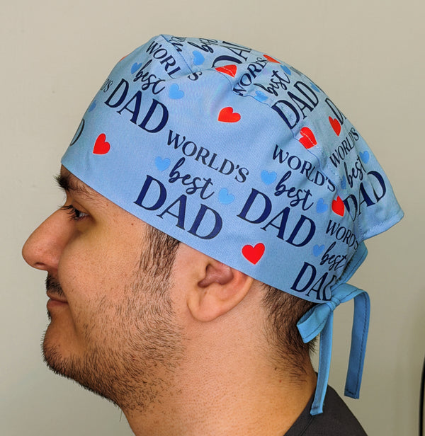 World's Best Dad Father's Day Custom Solid Color Unisex Scrub Cap