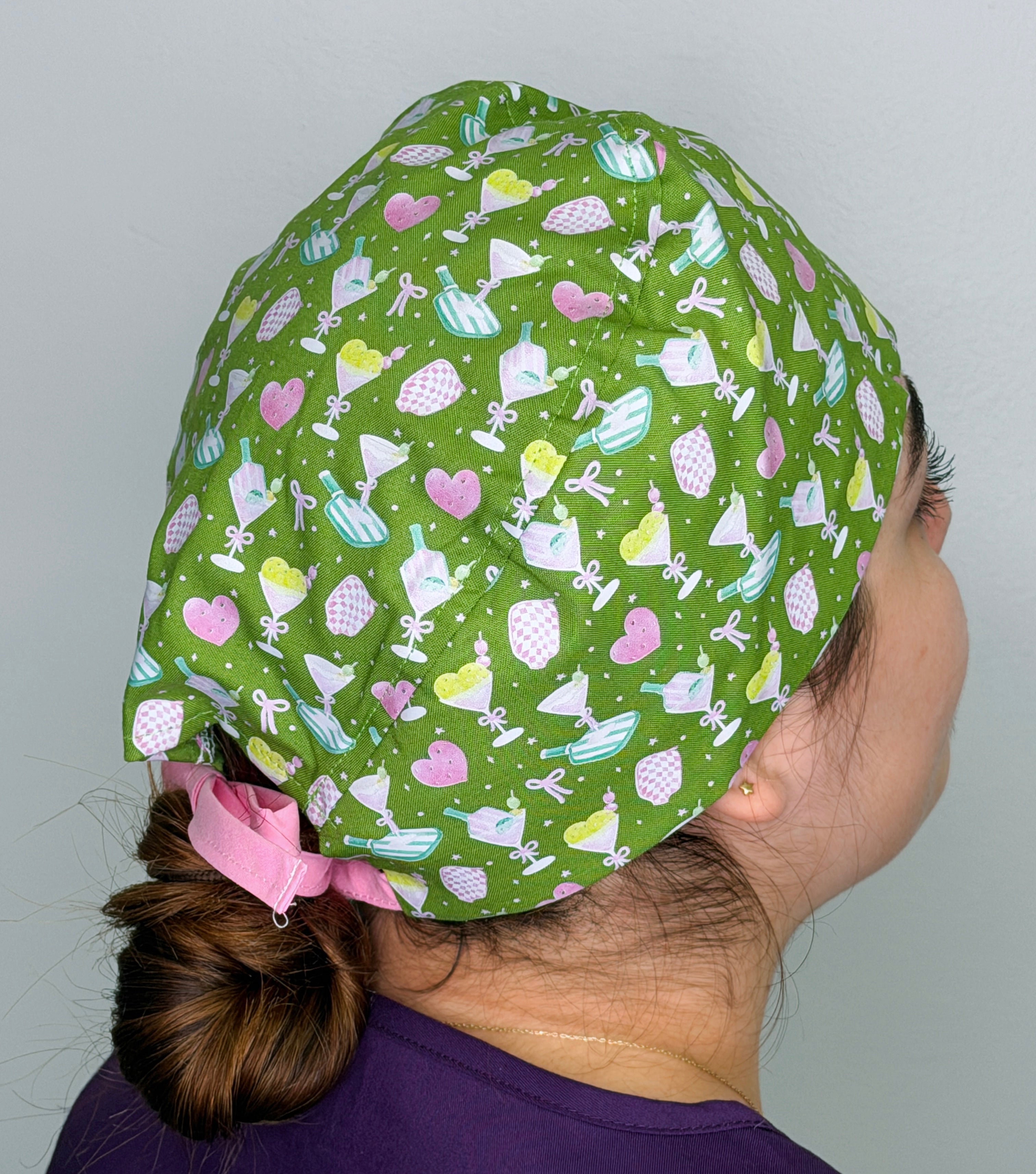Pickleball Martini Themed Custom Solid Color Unisex Scrub Cap