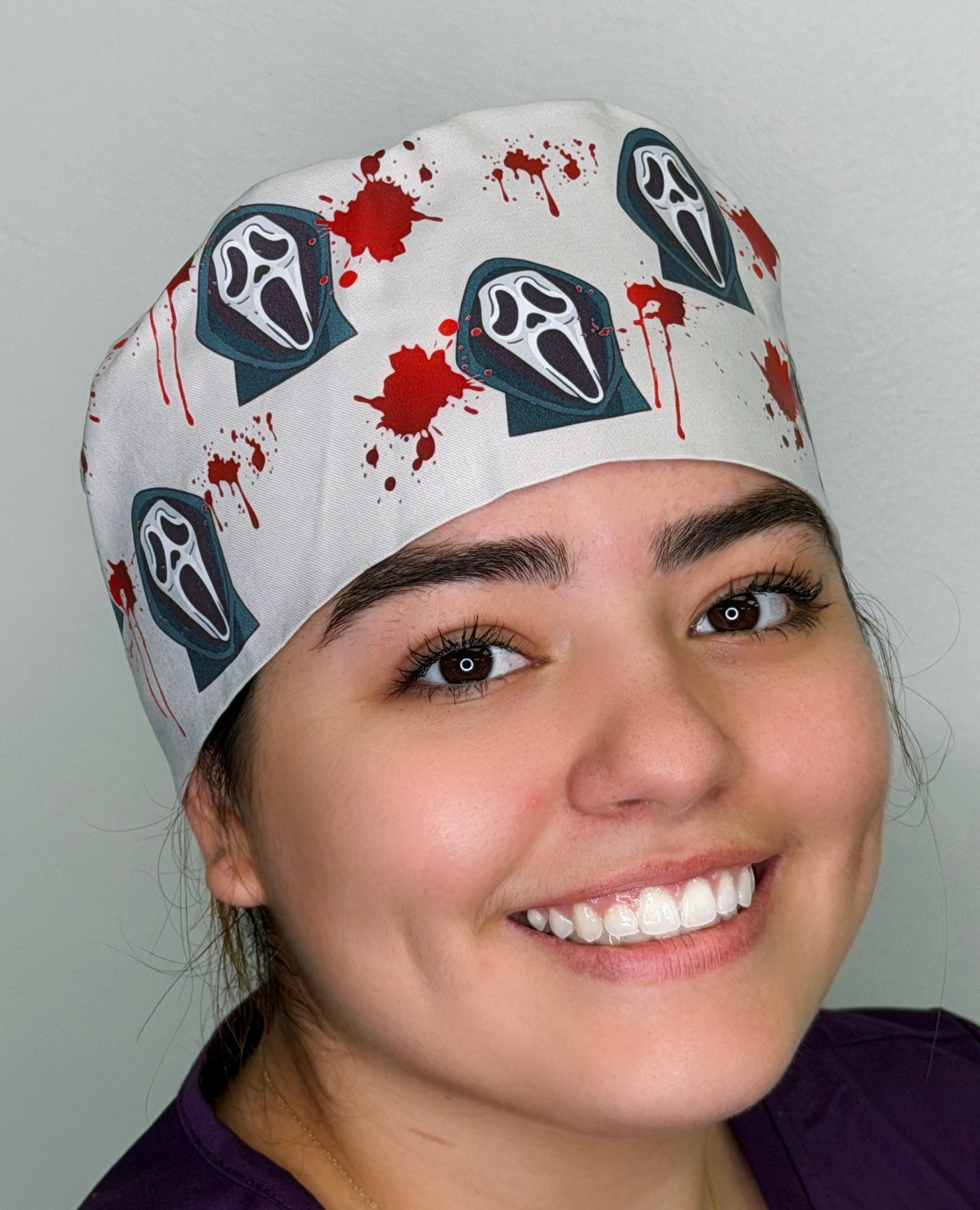Scream Halloween Themed Funny Custom Solid Color Unisex Scrub Cap