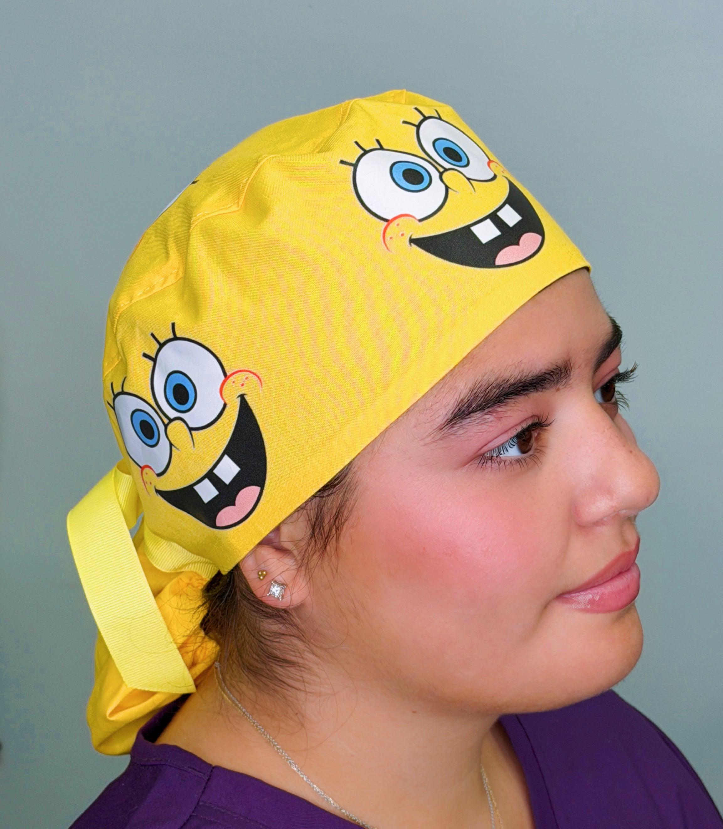 Spongebob Face Custom Solid Color Ponytail