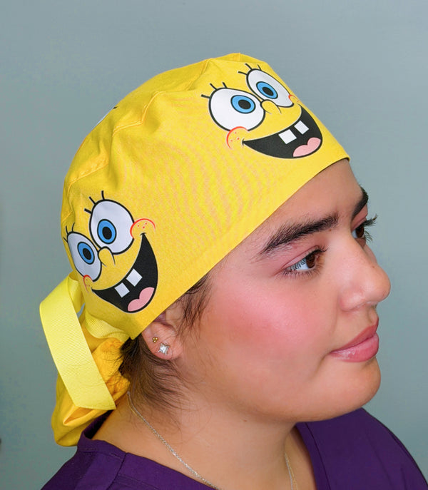 Spongebob Face Custom Solid Color Ponytail