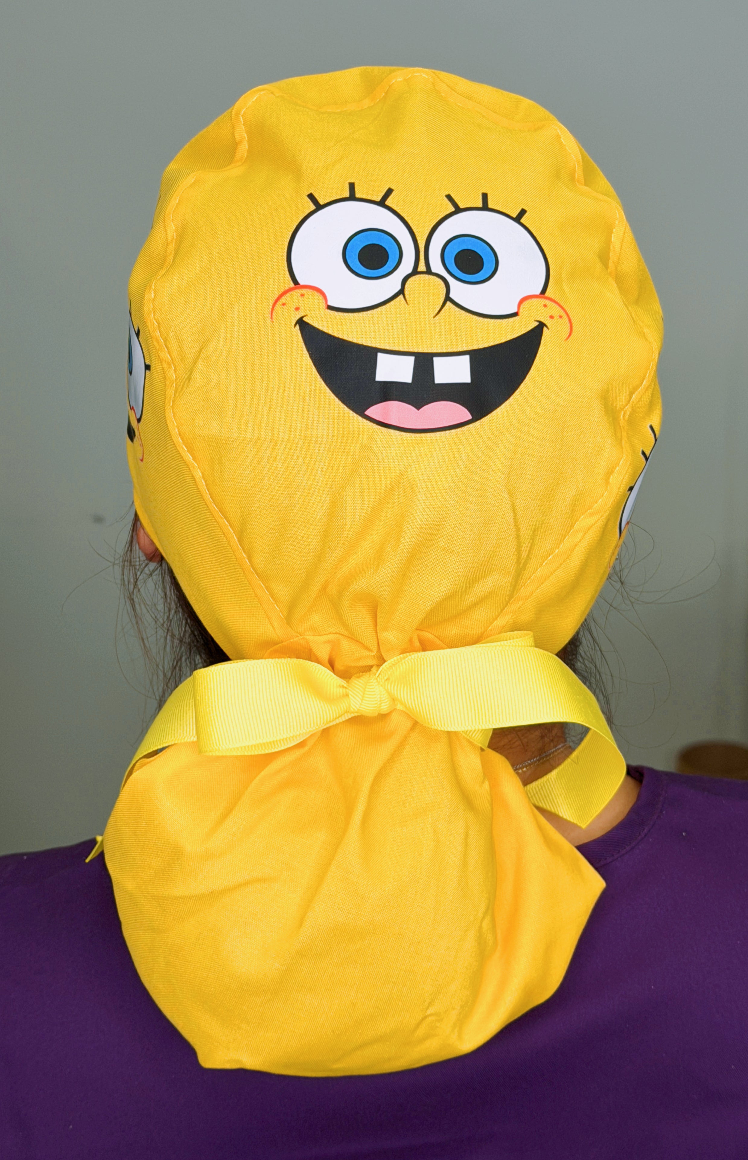 Spongebob Face Custom Solid Color Ponytail