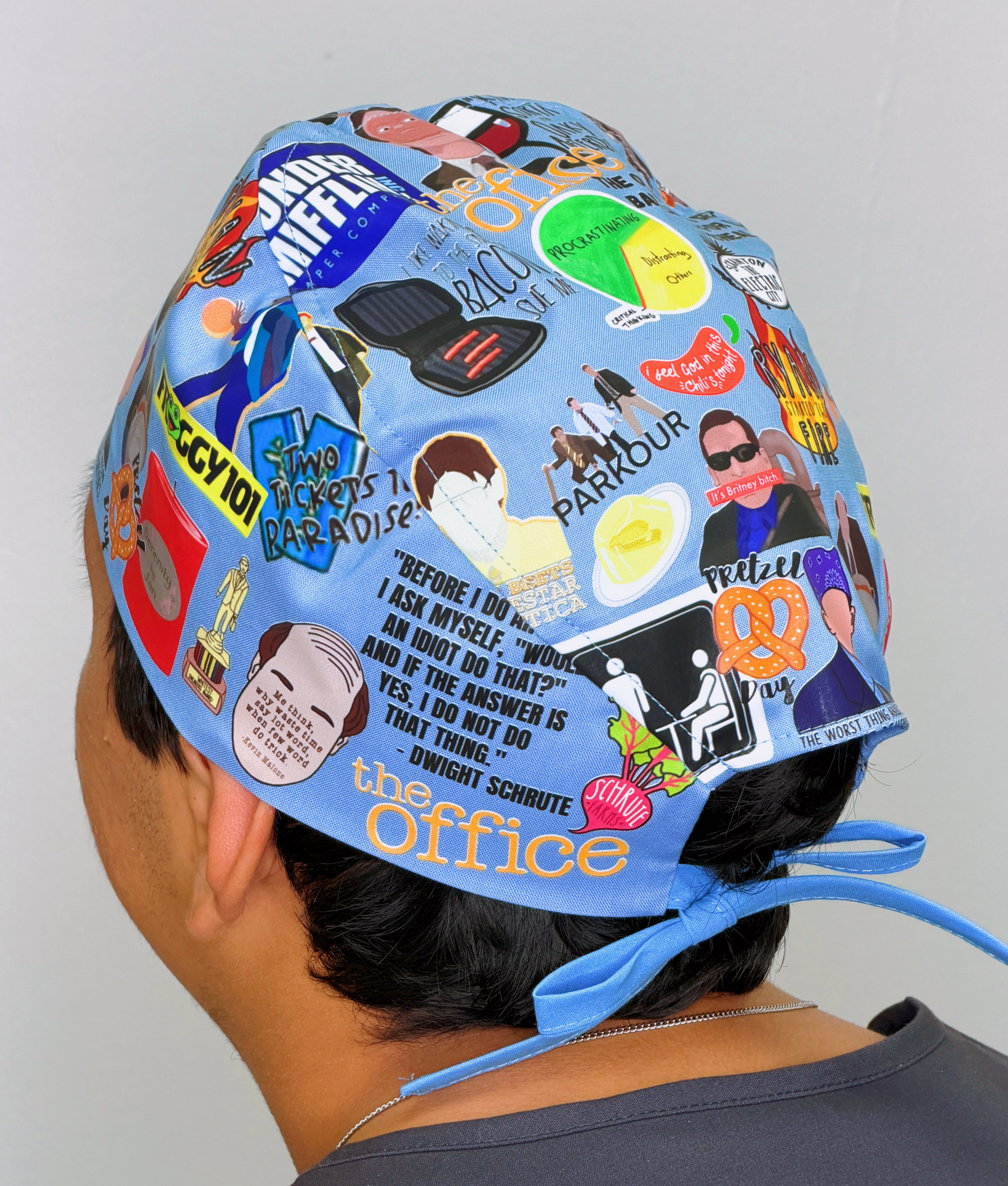Office Popular TV Show Series Custom Solid Color Unisex Scrub Cap
