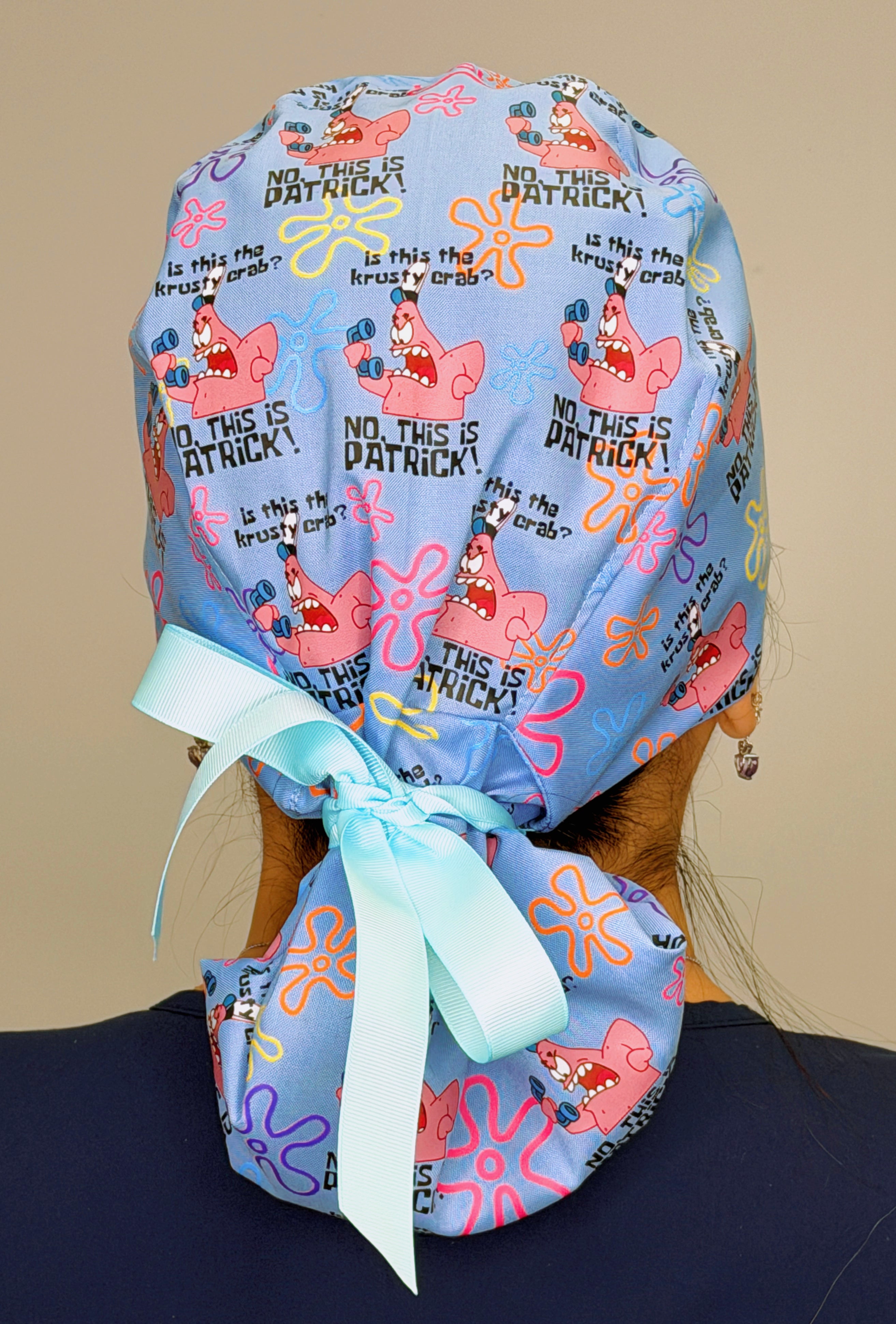 Patrick Funny No I'm Patrick with Flowers Custom Solid Color Ponytail
