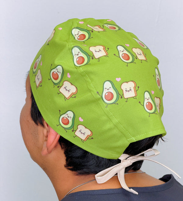 Cute Avocado Toast Custom Solid Color Unisex Scrub Cap
