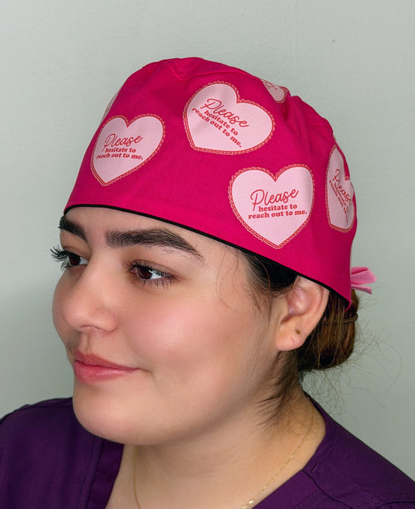 Please Hesitate To Reach Out To Me Funny Custom Solid Color Unisex Scrub Cap
