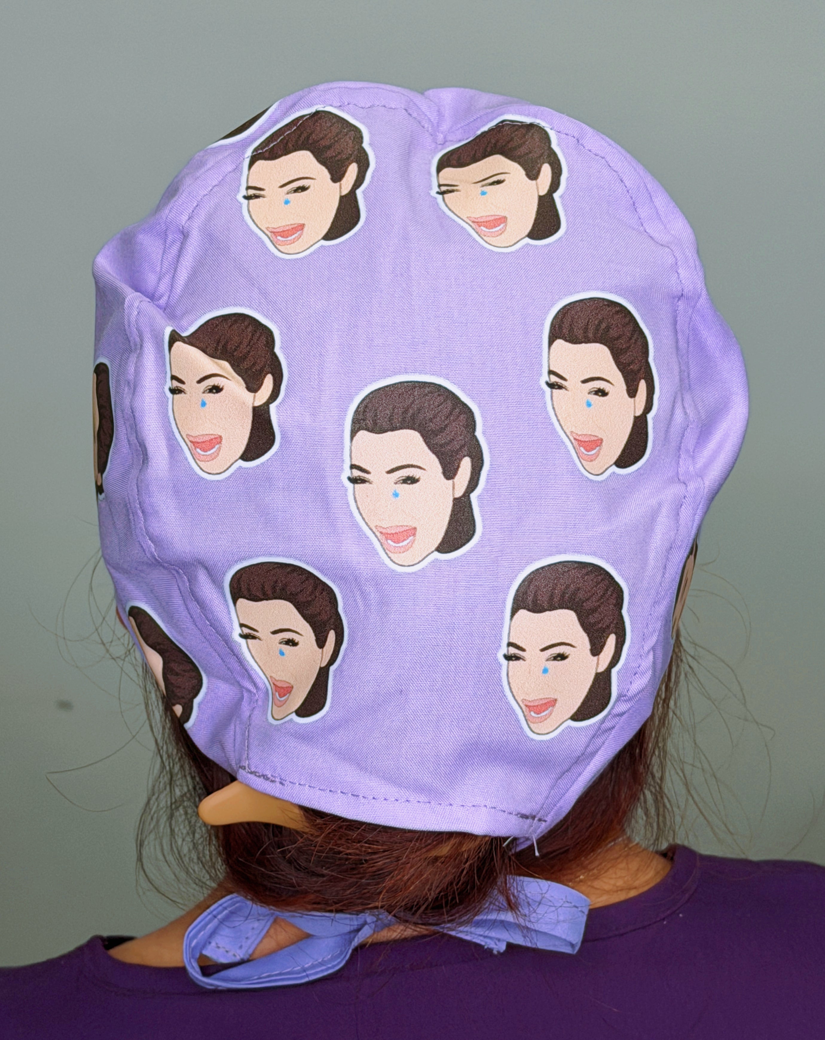 Funny Crying Kim Custom Solid Color Unisex Scrub Cap