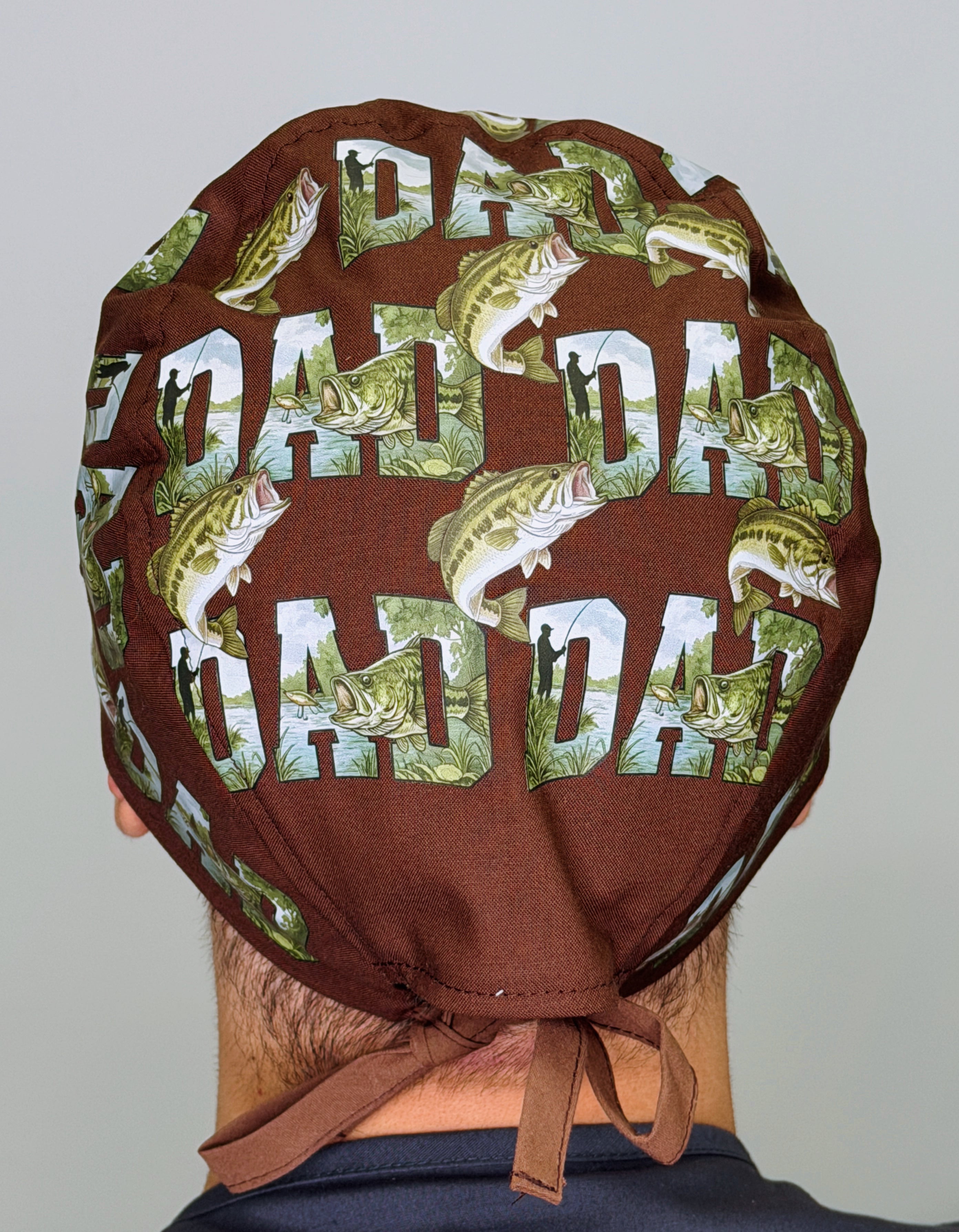 Dad Bass Fishing Father's Day Custom Solid Color Unisex Scrub Cap